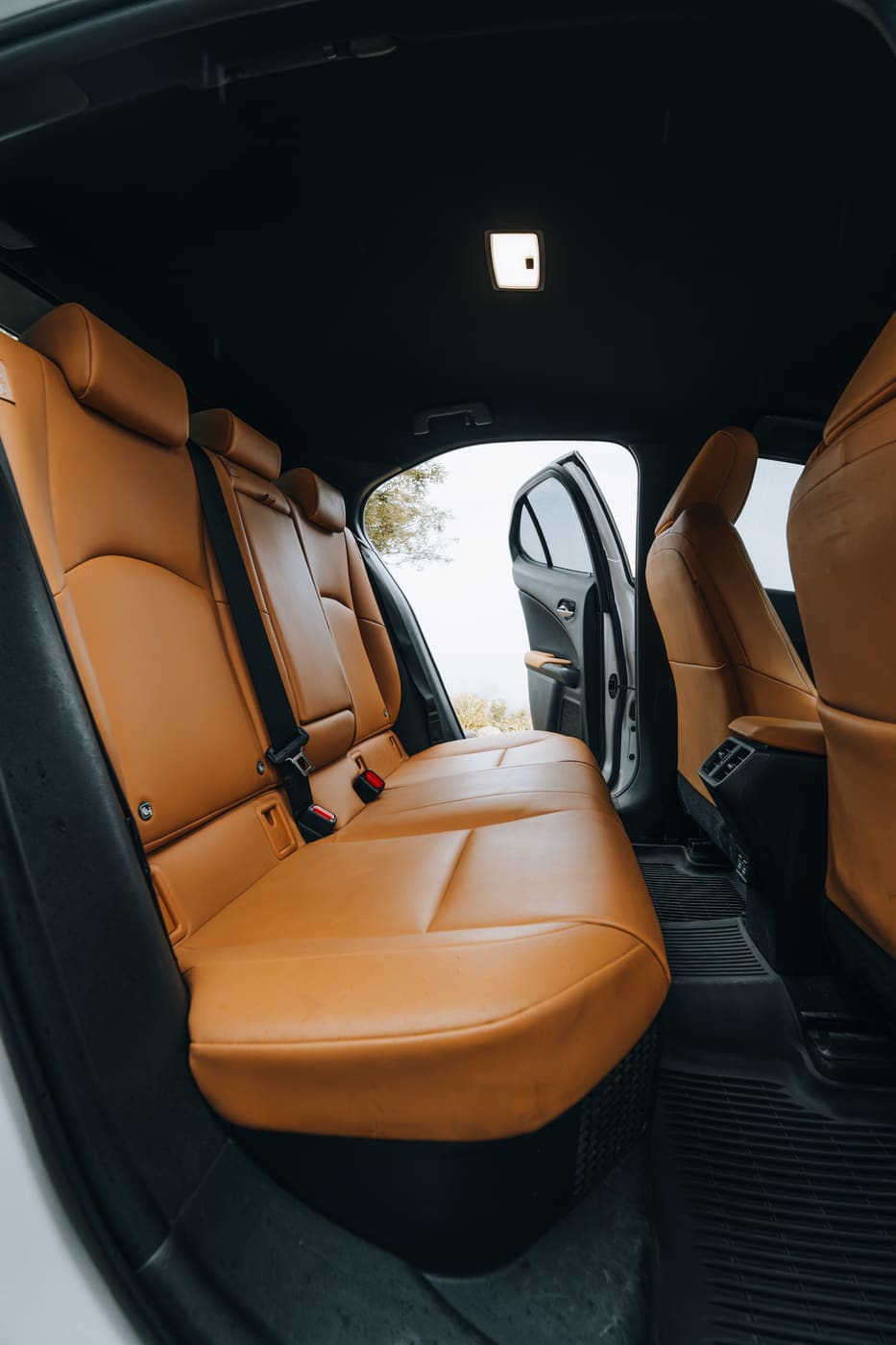 Spacious, comfortable leather rear seats